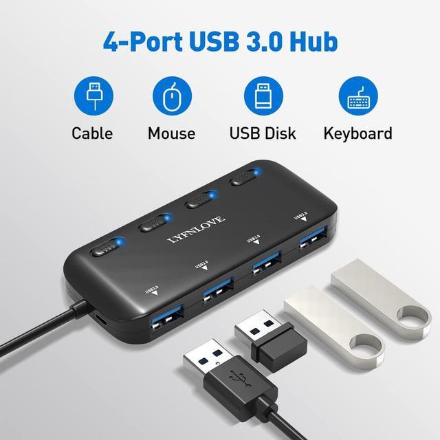 Hub Usb 3.0 Adaptateur 4 Ports Chargeur De Données Slim Super Speed ​​Pc  Mac R