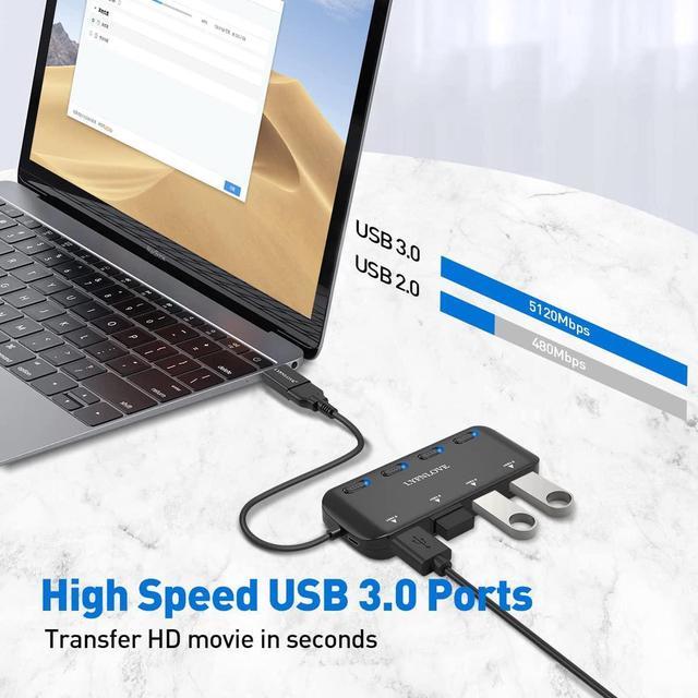 Buy 120cm USB HUB 3.0 5Gbps Splitter 4 Ports Adapter Fast Data Transfer USB  Hub Extender Extension Connector/扩展集线器, car accessories, pet, electrical, cosmetics