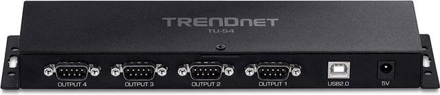 Alt view image 4 of 8 - TRENDnet TU-S4, 4-Port USB to Serial RS232 Hub, Black