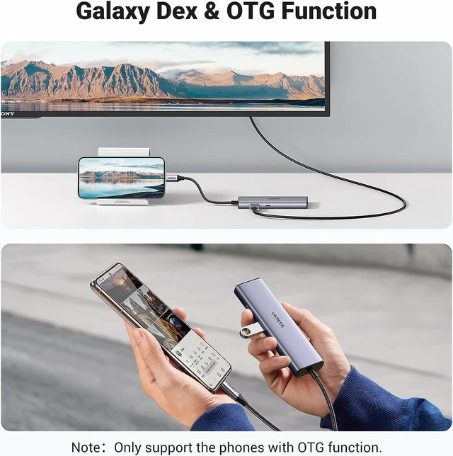 Alt view image 5 of 7 - UGREEN USB-C Hub 7 in 1 4K@60Hz HDMI, 2 USB-A, 1x RJ45 1 Gigabit, 1x SD&TF Card Reader, 100W PD for MacBook Pro, MacBook Air, iPad Pro, Chromebook, and More.