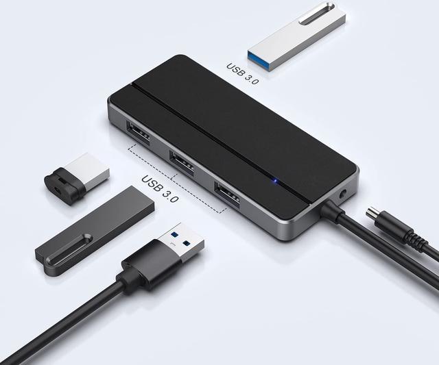 Powered USB Hub, GARMESE 4-Port USB A Hub High Speed USB 3.0 Hub