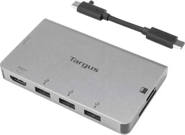 Alt view image 2 of 7 - Targus USB-C Single 4K HDMI Video Multi-Port Adapter w/Card Reader, Gray (ACA963CA)