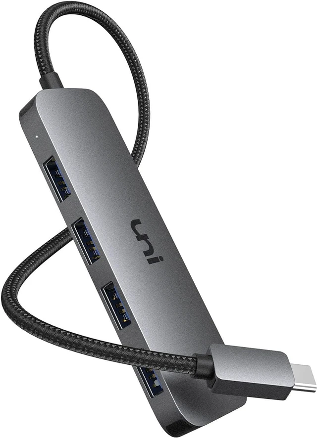 Main image of uni USB C to USB Hub 4 Ports 2ft, Sturdy Braided USB Adapter for Laptop