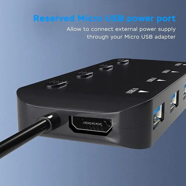 Alt view image 6 of 7 - USB 3.0 Hub Splitter, 4-Port USB Extender Hub for Laptop, VVTOYER Multi USB Port Expander Adapter with Individual Power Switches