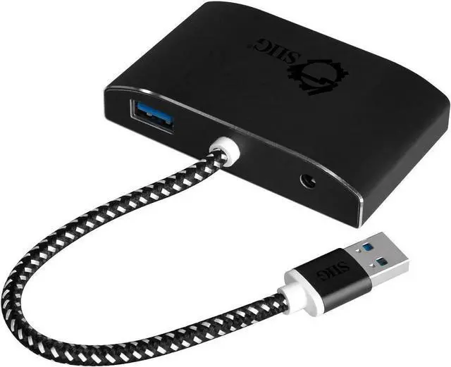 Alt view image 3 of 7 - SIIG SuperSpeed 4 Port USB 3.0 Hub With 5V Power Adapter and Woven Braided USB - Powered Hub & Port Adapter