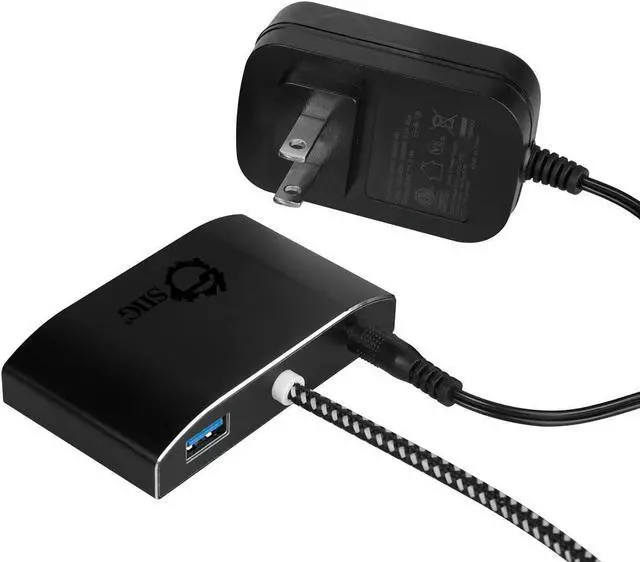 Alt view image 4 of 7 - SIIG SuperSpeed 4 Port USB 3.0 Hub With 5V Power Adapter and Woven Braided USB - Powered Hub & Port Adapter