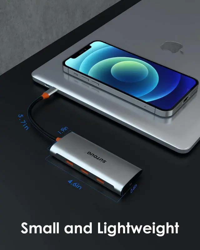Alt view image 7 of 7 - 4 in 1 USB C Hub, USB C Adapter, USB Type C to USB 3.1 Adapter with SuperSpeed 10Gbps for MacBook Pro/Air