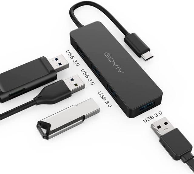 USB C Hub, GOYIY 4 Port USB 3.0 Ultra Slim Data Hub, USB Splitter for iMac