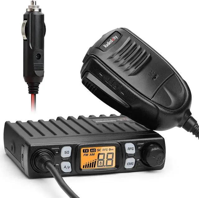 Main image of CB-27 Pro CB Radio 40-Channel Mini Mobile with AM FM Instant Emergency Channel 9/19, 4W Power Output, LCD Display, VOX, RF Gain, and Handheld Mic