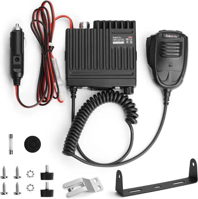 Alt view image 6 of 6 - CB-27 Pro CB Radio 40-Channel Mini Mobile with AM FM Instant Emergency Channel 9/19, 4W Power Output, LCD Display, VOX, RF Gain, and Handheld Mic