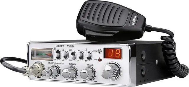 Alt view image 4 of 7 - PC68LTX 40-Channel CB Radio with PA/CB Switch, RF Gain and Mic Gain Control, Analog S/RF Meter, Instant Channel 9, Automatic Noise Limiter, and Hi-Cut Switch,Silver