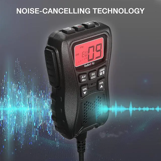 Alt view image 4 of 7 - Radioddity CS-47 Small CB Radio, AM/FM, 40-Channel, One Hander Microhone Built-in Speaker Noise Reduction, Large 7-Color Backlit LCD Display, VOX, RF Gain Long-Range for Offroad, Trucker, Backcountry