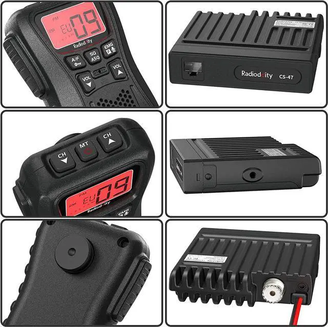 Alt view image 7 of 7 - Radioddity CS-47 Small CB Radio, AM/FM, 40-Channel, One Hander Microhone Built-in Speaker Noise Reduction, Large 7-Color Backlit LCD Display, VOX, RF Gain Long-Range for Offroad, Trucker, Backcountry