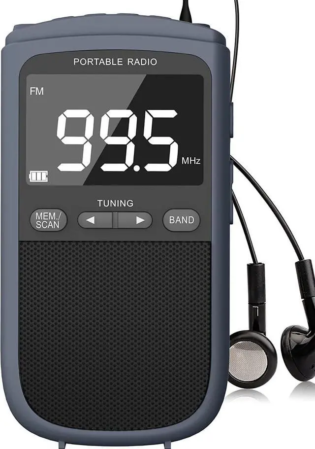 Main image of AM FM Walkman Radio:900mAh Rechargeable Portable Transistor Pocket Radio with Best Reception Digital Tuning, LCD Screen,Stereo Earphone Jack, Sleep Timer and Alarm Clock for Jogging,Walking Grey