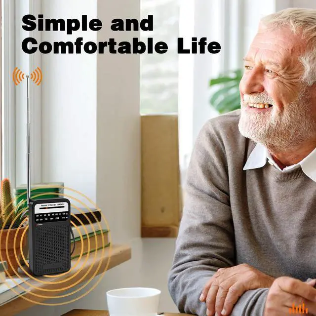 Alt view image 2 of 7 - Portable Radio AM FM with Long Range Reception, Goodes Transistor Radio with Loud Speaker, Headphone Jack, 2AA Battery Operated, Loud Speaker, Suitable for Indoor, Outdoor and Emergency Use
