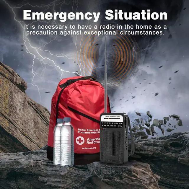 Alt view image 7 of 7 - Portable Radio AM FM with Long Range Reception, Goodes Transistor Radio with Loud Speaker, Headphone Jack, 2AA Battery Operated, Loud Speaker, Suitable for Indoor, Outdoor and Emergency Use