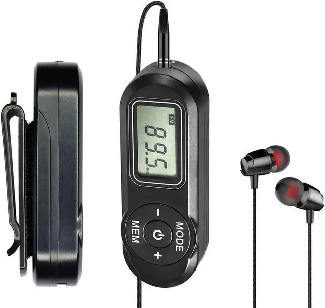 Alt view image 7 of 7 - SWDSTP Personal Portable FM Radio, Pocket Radio with Excellent Reception | Digital Tuning LCD Display, Stereo Headphones with Volume Control Slider, Removable Clip, Mini Radio for Walking, Jogging