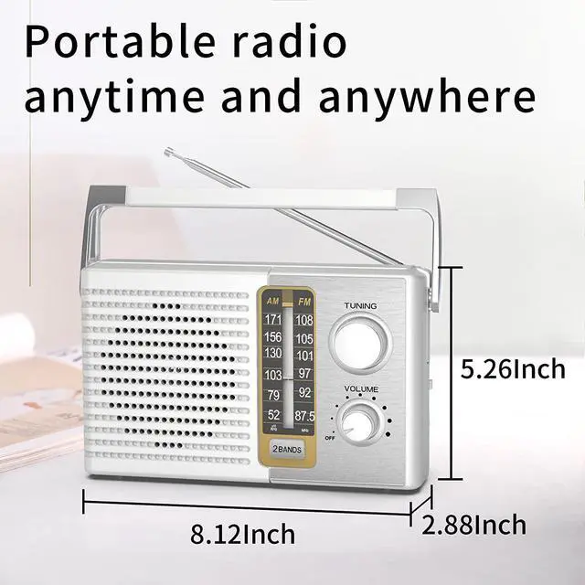 Alt view image 3 of 7 - AM FM Radio AC & Battery Powered Headphone Jack for Senior Home Use | Built-in loud speaker,transistor radios,big tuning knob,clear dial,simple operation,perfect for daily use and holiday gifts