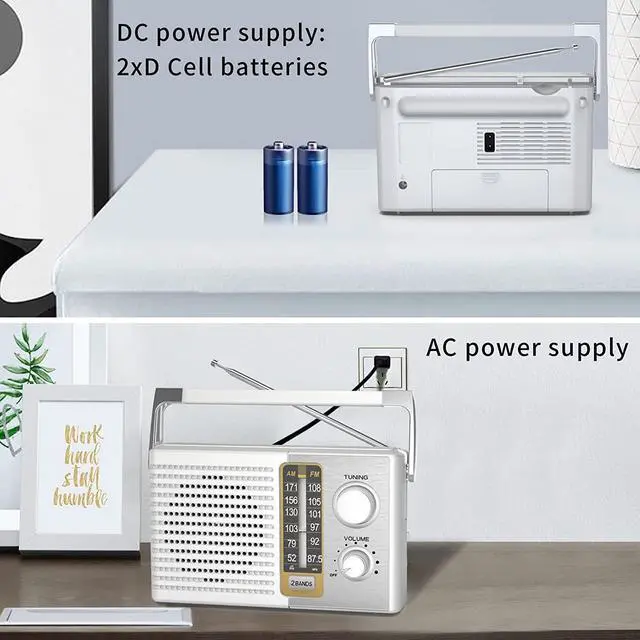Alt view image 4 of 7 - AM FM Radio AC & Battery Powered Headphone Jack for Senior Home Use | Built-in loud speaker,transistor radios,big tuning knob,clear dial,simple operation,perfect for daily use and holiday gifts