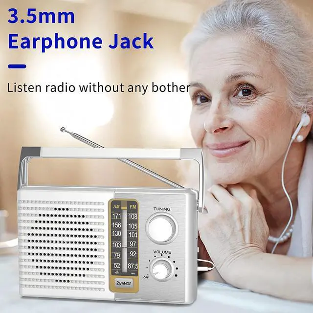 Alt view image 5 of 7 - AM FM Radio AC & Battery Powered Headphone Jack for Senior Home Use | Built-in loud speaker,transistor radios,big tuning knob,clear dial,simple operation,perfect for daily use and holiday gifts
