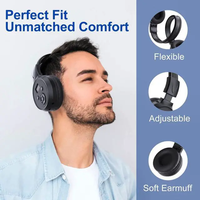 Alt view image 5 of 6 - F4 Rechargeable & Portable Personal FM Radio Headphones with Best Reception, FM Headset Radio Receiver for Meeting, Daily Works, Hiking, Jogging
