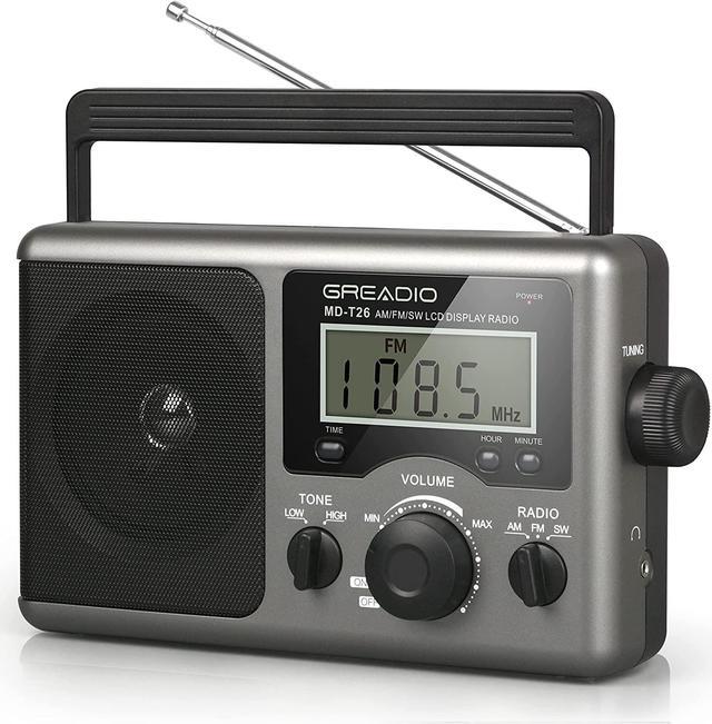  AM FM Radio with Best Reception, Bluetooth Speaker