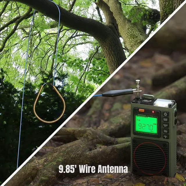 Alt view image 7 of 7 - Raddy RF75A App Control Shortwave Weather Radio, Army Green