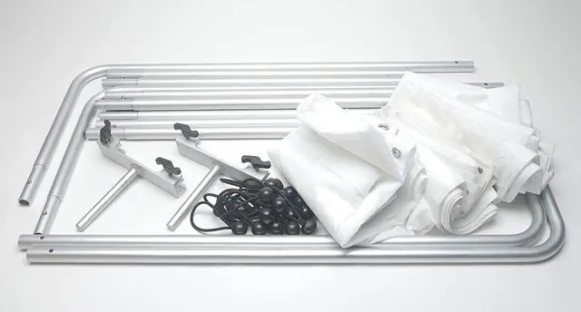 Alt view image 7 of 7 - Glide Gear BFS 100 Butterfly Scrim 4x4, 6x6, 8x8 Diffuser 3 Nylon Silks, Quick-Setup Frame, C-Stand Clamps Included