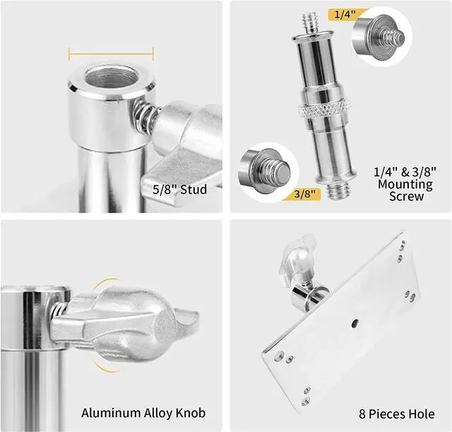 Alt view image 3 of 7 - Meking Overhead Camera Wall Mount, 3.34 inch Baby Wall Plate with 1/4 and 3/8 Screw Photography Ceiling Mount for Video Studio Lighting, Strobe Light, Ring Light, Softbox, Flash