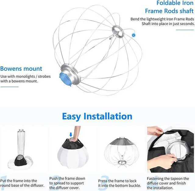 Alt view image 6 of 7 - Neewer 150W 5600K LED Video Light, CB150 2.4G LED Video Lighting Kit with Light Stand/Bowens Mount/Remote/Lantern Softbox, 13000Lux/1m, CRI/TLCI 97+ for Photo Video Studio Lighting Photography
