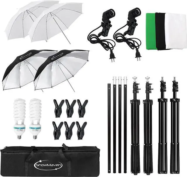 Alt view image 5 of 6 - ShowMaven Photography Lighting, 6.5ft x 10ft Backdrop Stand and Umbrellas Continuous Lighting Kit for Photo Studio Product, Portrait and Video Shoot Photography