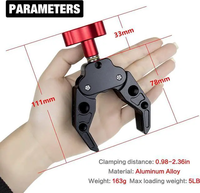 Alt view image 4 of 7 - Super Clamp with 1/4&3/8 Standard Stud for Photo Video Studio