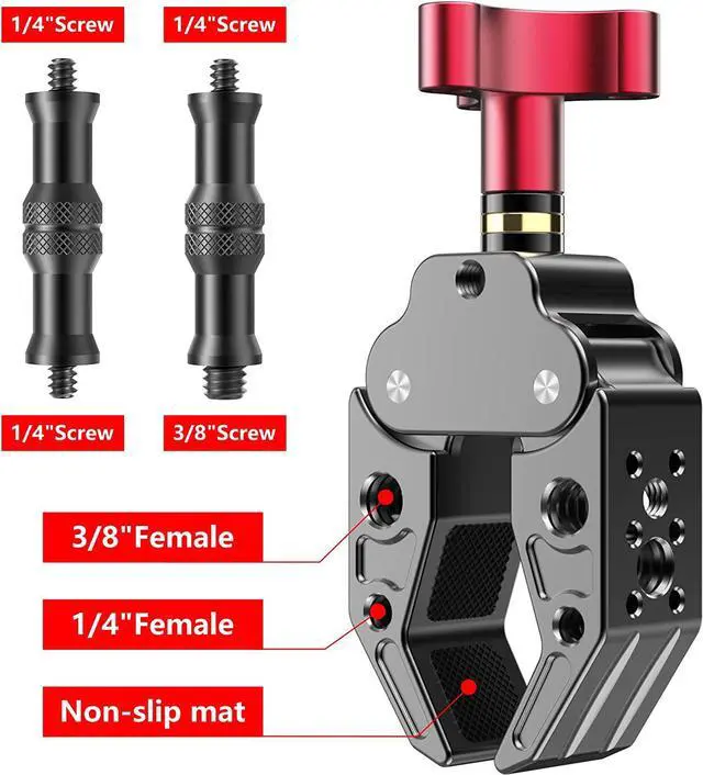 Alt view image 5 of 7 - Super Clamp with 1/4&3/8 Standard Stud for Photo Video Studio