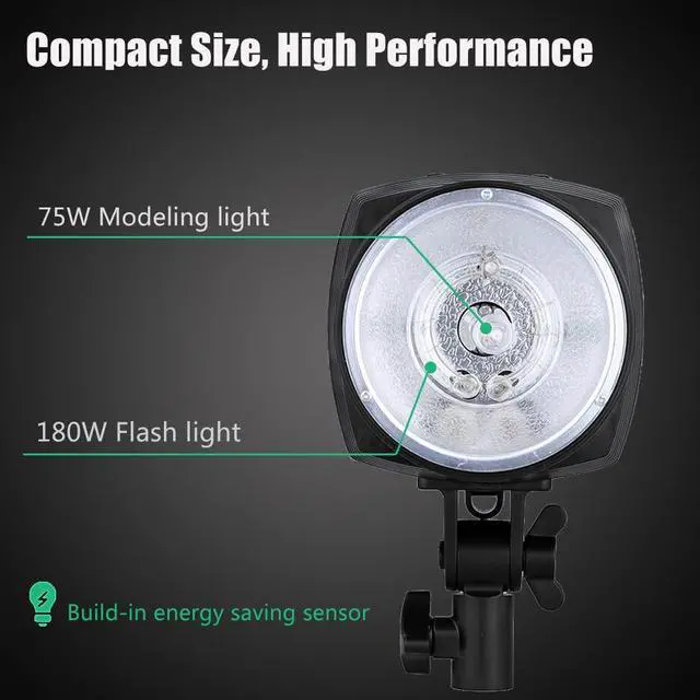 Alt view image 4 of 7 - Godox Professional Studio Strobe Lights Kit for Photography, Strobe Softbox Lighting Kit, 2x180W 5600K Monolights with Trigger, Softbox, Light Stands