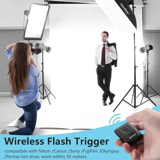 Alt view image 5 of 7 - Godox Professional Studio Strobe Lights Kit for Photography, Strobe Softbox Lighting Kit, 2x180W 5600K Monolights with Trigger, Softbox, Light Stands