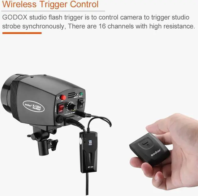 Alt view image 7 of 7 - Godox Professional Studio Strobe Lights Kit for Photography, Strobe Softbox Lighting Kit, 2x180W 5600K Monolights with Trigger, Softbox, Light Stands