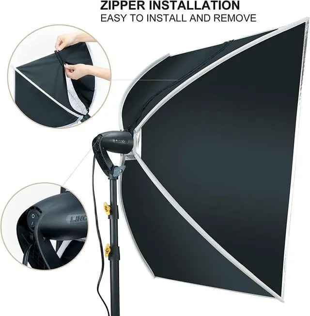 Alt view image 3 of 7 - LINCO LED Softbox Photography Lighting Kit 20"x28" Professional Photography Studio Light Equipment with High Lumens Corn LED Bulb for Portraits Video Shooting AM289