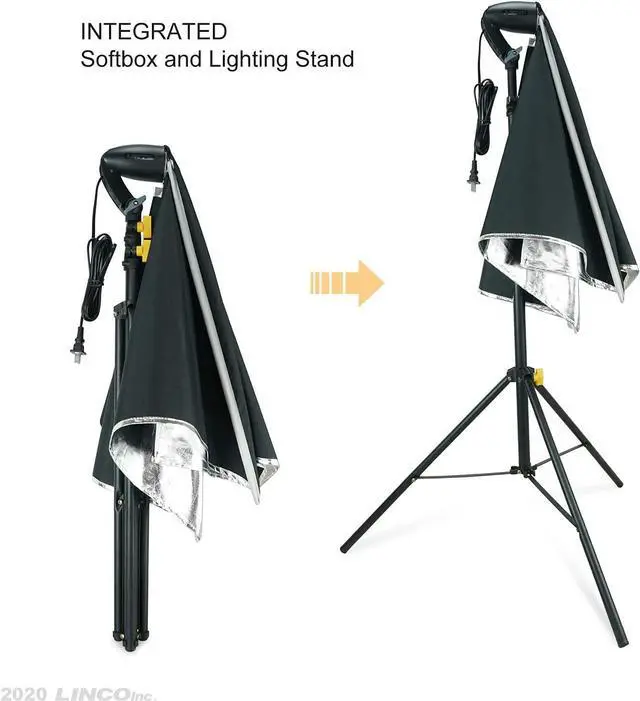 Alt view image 6 of 7 - LINCO LED Softbox Photography Lighting Kit 20"x28" Professional Photography Studio Light Equipment with High Lumens Corn LED Bulb for Portraits Video Shooting AM289