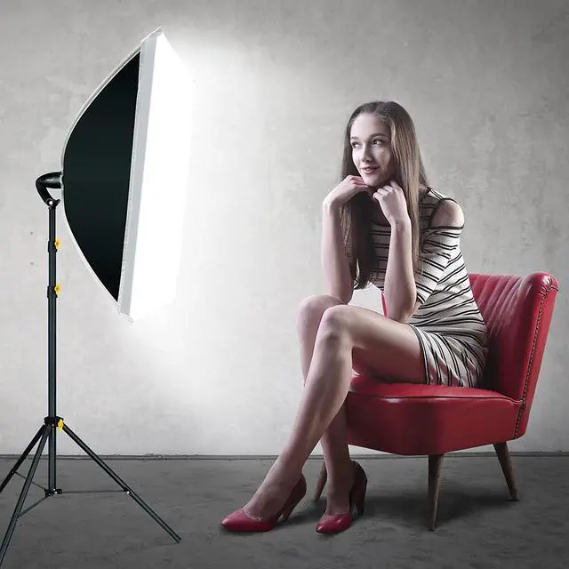 Alt view image 7 of 7 - LINCO LED Softbox Photography Lighting Kit 20"x28" Professional Photography Studio Light Equipment with High Lumens Corn LED Bulb for Portraits Video Shooting AM289