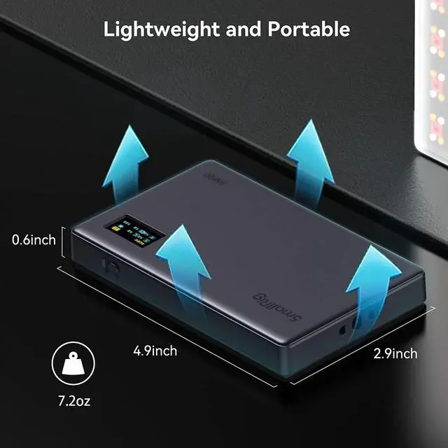 Alt view image 5 of 7 - RM120 RGB Video Light, 5000mAh 180 Minutes Portable Camera Light 7W Output Power, LED Video Light Panel, 2500-8500K CRI TLCI 98+ for TikTok, Content Creator, Photographer