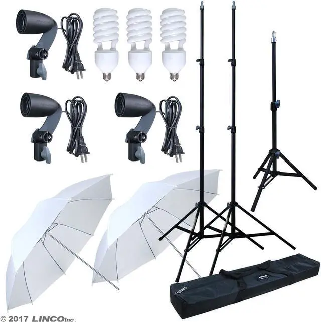 Alt view image 2 of 7 - LINCO Lincostore Photography Photo Portrait Studio 600W Umbrella Continuous Lighting Kit AM112