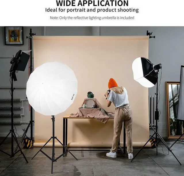 Alt view image 3 of 7 - Selens 41inch/104cm Diameter White Translucent Reflective Lighting Umbrella for Photo Video Studio, Lighting Diffuser