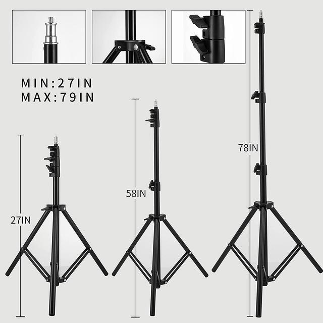 Alt view image 4 of 7 - Softbox Lighting Kit Photography Soft Box 20'' X 28'', 85W Studio 6000k Bulb LED Light, 6.7'Light Stand, Remote Set, BEIYANG