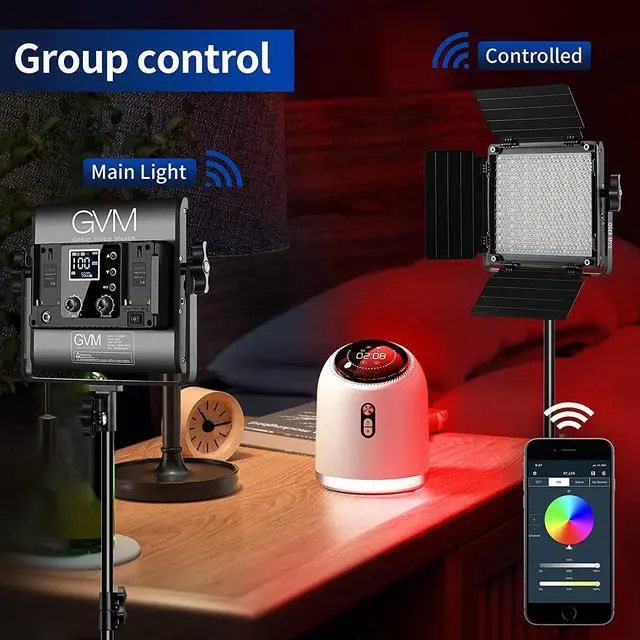 Alt view image 4 of 7 - GVM RGB Video Lighting, Bi-Color Led Video Light Kit with APP Control, 2 Packs 850D Photography Lighting Kit CRI 97+ for Web Conference, YouTube, Gaming, Zoom, Aluminum Alloy Shell