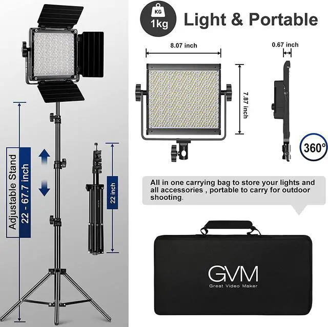 Alt view image 7 of 7 - GVM RGB Video Lighting, Bi-Color Led Video Light Kit with APP Control, 2 Packs 850D Photography Lighting Kit CRI 97+ for Web Conference, YouTube, Gaming, Zoom, Aluminum Alloy Shell
