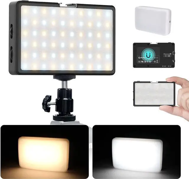 Main image of LED Video Light, Moman Camera Light for Photography, Portable 5000mAh Video Recording Lights with Cold Shoe, Mini Light CRI 98+ Dimmable 2500-9000K Video Lighting, On-Camera-LED-Video-Light