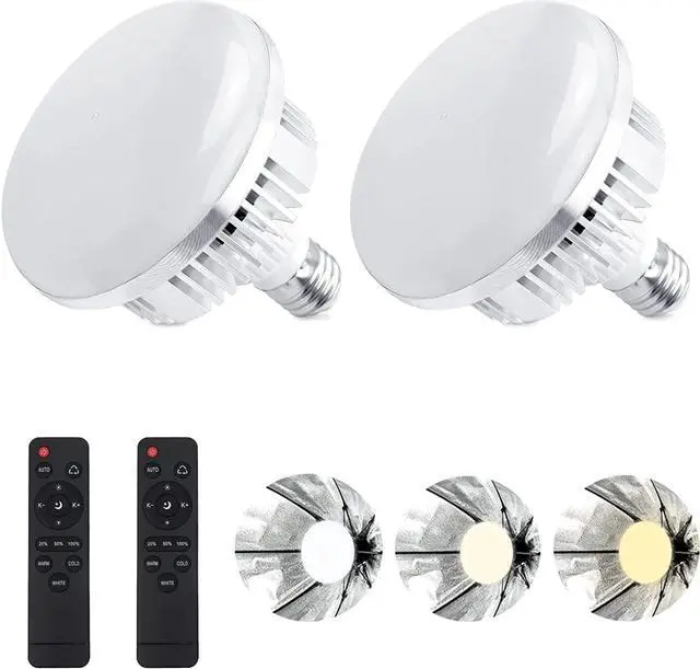 Main image of Skytex 2Pack 135W Photography Light Bulb Dimmable Tricolor LED Bulbs 2700-6400K Colour Temperatures Softbox Bulb in E27 Socket for Photography Photo Video Studio Lighting