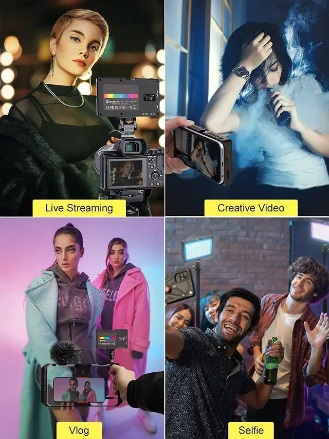 Alt view image 7 of 7 - RGB LED Video Light, Moman Camera Light for Photography, Portable 5000mAh Video Recording Lights with Cold Shoe, Mini Light CRI98+Dimmable 2500-9000K Video Lighting, On-Camera-LED-Video-Light