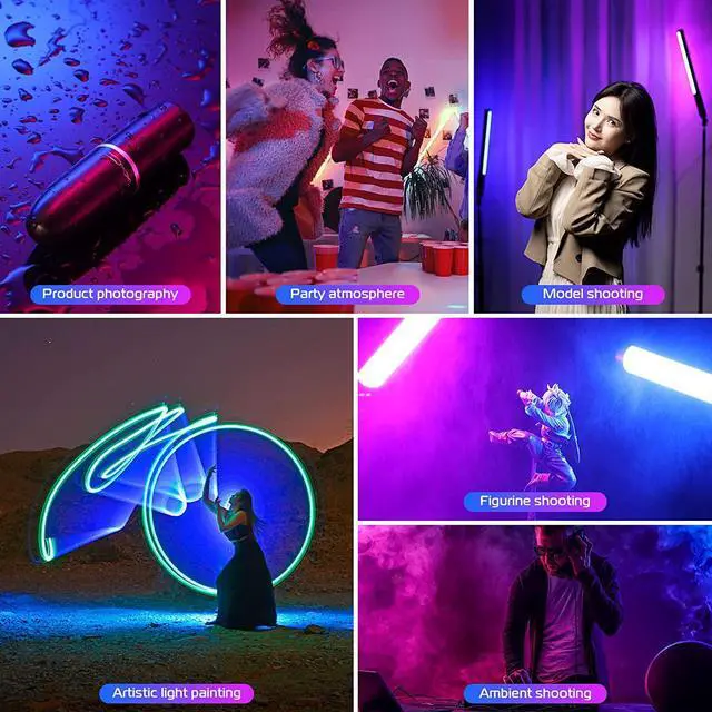 Alt view image 5 of 7 - Ulanzi VL119 RGB LED Light Wand, 360°RGB Video Wand Stick for Photography, 2600mAh Built-in Rechargable Cube Light 2500-9000K Dimmable Camera Light w LCD