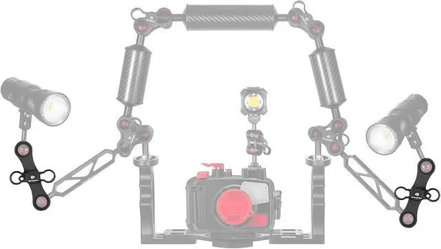 Alt view image 4 of 7 - MINIFOCUS 1" Long Ball Clamp Dual Holder Mount for Underwater Photography Diving Light System, Compatible for GoPro Action Camera Flashlight Arms System(2 PCS)